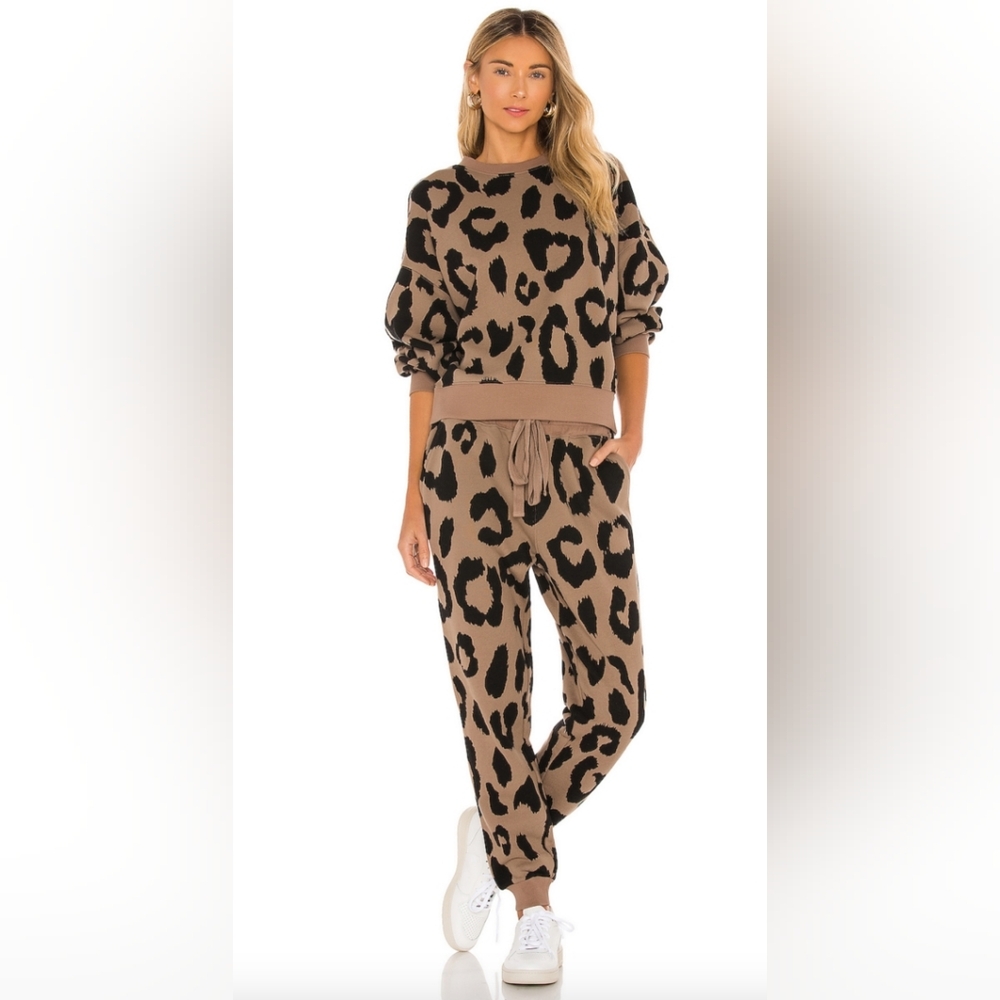 Pistola Alessa Sweatpant And Sweatshirt in Brown Safari Graphic Leopard